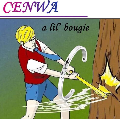 سوار CENWA A Lil' Bougie الكفة هدية ساخرة مضحكة للنساء والفتيات هدية عيد ميلاد لأفضل صديق in Saudi Arabia