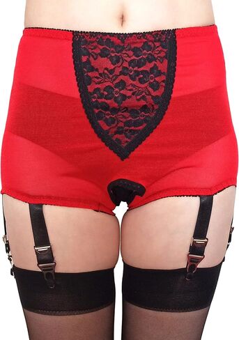 Estanla Womens High Waist Non-slip Adjustable Metal 6 Straps Open Crotch Shorts Garter Belt in Saudi Arabia
