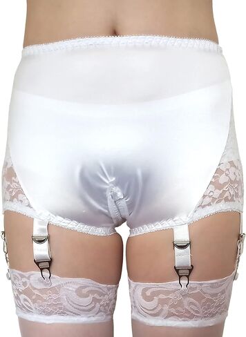 Estanla Womens High Waist Non-slip Adjustable Metal 6 Straps Open Crotch Shorts Garter Belt in Saudi Arabia