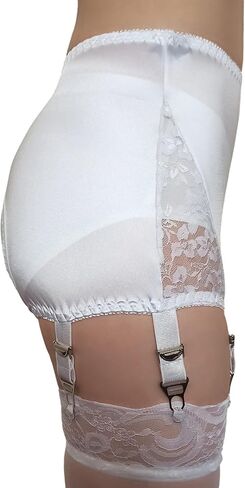 Estanla Womens High Waist Non-slip Adjustable Metal 6 Straps Open Crotch Shorts Garter Belt in Saudi Arabia