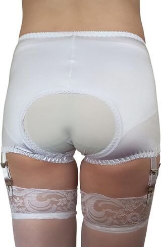 Estanla Womens High Waist Non-slip Adjustable Metal 6 Straps Open Crotch Shorts Garter Belt in Saudi Arabia