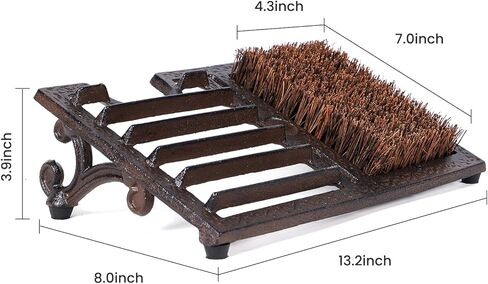 HZE Heavy Duty Cast Iron Boot Brush Outdoor, All Weather Boot Scraper Brush with Vintage Rustic, Angled Design Boot Scrubber Outdoor for Outdoor, Porch, Entryway, Garden in Kuwait