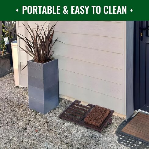 HZE Heavy Duty Cast Iron Boot Brush Outdoor, All Weather Boot Scraper Brush with Vintage Rustic, Angled Design Boot Scrubber Outdoor for Outdoor, Porch, Entryway, Garden in Kuwait