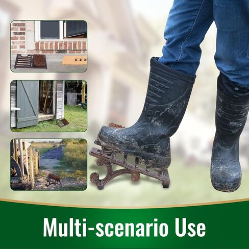 HZE Heavy Duty Cast Iron Boot Brush Outdoor, All Weather Boot Scraper Brush with Vintage Rustic, Angled Design Boot Scrubber Outdoor for Outdoor, Porch, Entryway, Garden in Kuwait
