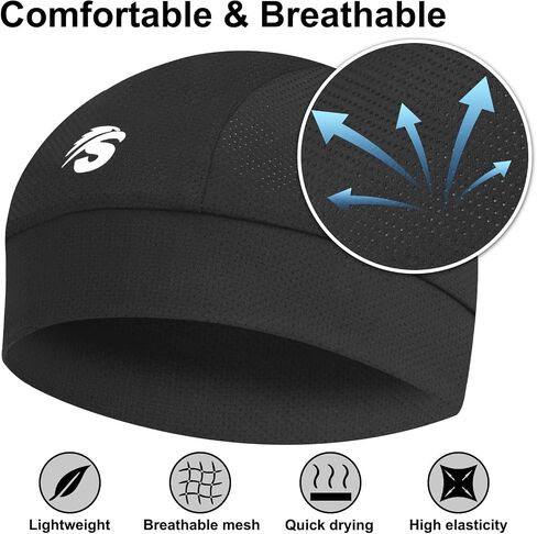 Seektop 2 Pack Skull Cap Helmet Liner for Men, Cycling Running Sweat Wicking Skullcap Beanie, Fits Under Helmets in Kuwait