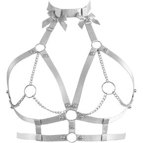 Plus Size Harness Bra Women Body Chain Gothic Butterfly Lingerie Punk Cage Hollow Out Gothic Halloween Rave Clothing