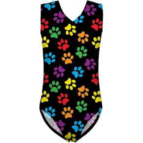 PZZ BEACH Girls Ballet Leotards Dancewear Gymnastics, V-Neck Swimwear, One Piece