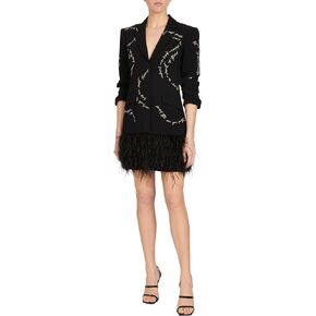 Cinq à Sept Women's Feather and Script Emb Joel Dress