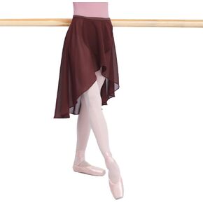 ENASGLOO Women Teen Girls Ballet Skirt Chiffon Dance Dancewear, Adjustable Waist Wrap Skirt