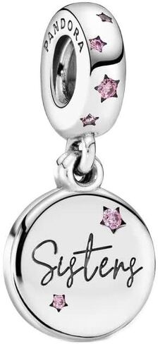 Pandora Jewelry Forever Sisters Dangle Cubic Zirconia Charm in Sterling Silver, With Gift Box in Saudi Arabia