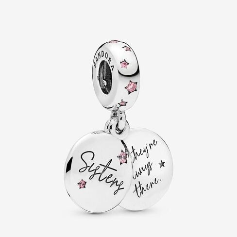 Pandora Jewelry Forever Sisters Dangle Cubic Zirconia Charm in Sterling Silver, With Gift Box in Saudi Arabia