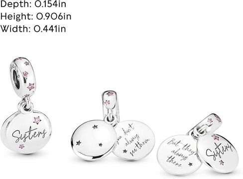 Pandora Jewelry Forever Sisters Dangle Cubic Zirconia Charm in Sterling Silver, With Gift Box in Saudi Arabia