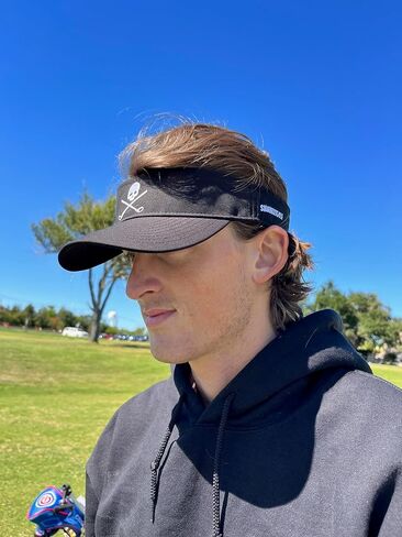 SHANKITGOLF Skull and Crossbones Adjustable Golf Hat Visor Black Visor Sun Hat in Kuwait