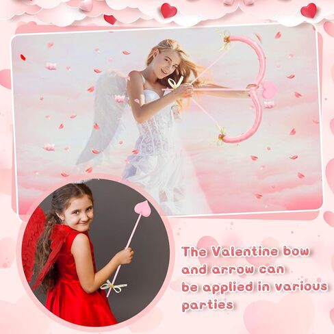 Leitee Valentine's Day Cupid Bow and Arrow Cupid Accessories Heart Shape Bow Knot Cupid Valentine's Day Costume in Saudi Arabia