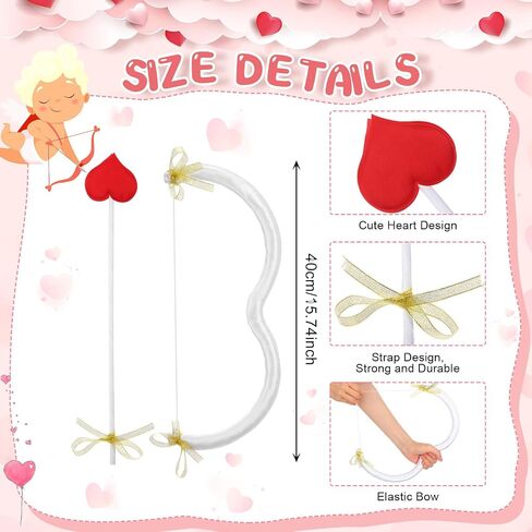 Leitee Valentine's Day Cupid Bow and Arrow Cupid Accessories Heart Shape Bow Knot Cupid Valentine's Day Costume in Saudi Arabia