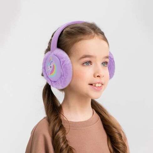 ACTLATI Kids متماسكة يونيكورن غطاء للأذنين والقفازات مجموعة الفتيات أفخم الأذن يفشل الشتاء في الهواء الطلق تدفئة الأذن والقفازات مجموعة in Kuwait