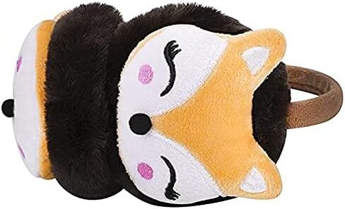 Kids Earmuffs Fox Pattern Ear Warmers Plush Cartoon Ear Protector Fluffy Plush Ear Cover Winter Warm Earmuffs (3-8Y) in Saudi Arabia
