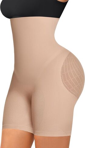 SHAPELLX Butt Lifting Shapewear Tummy Control High Waist Faja Body Shaper Shorts with Removable Straps in Saudi Arabia