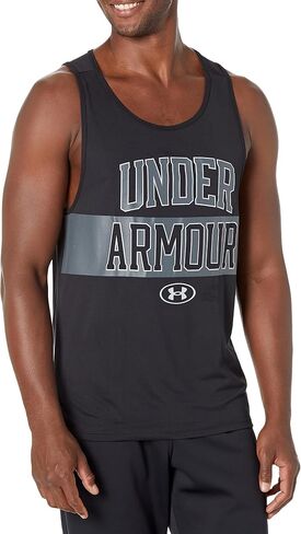 Under Armour men's tech tank printed in Saudi Arabia