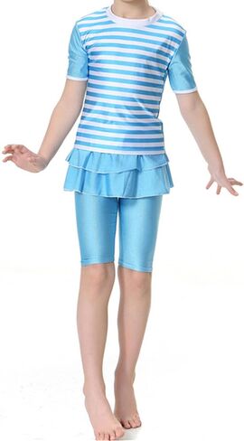 ملابس سباحة للأطفال بأكمام قصيرة من CaptainSwim، ملابس سباحة إسلامية إسلامية مكونة من قطعتين in Kuwait
