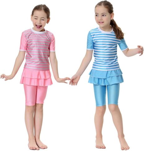 ملابس سباحة للأطفال بأكمام قصيرة من CaptainSwim، ملابس سباحة إسلامية إسلامية مكونة من قطعتين in Kuwait