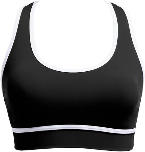 Holipick Women's Sports Bra Bikini Tops Racerback Swim Top Scoop Neck Bathing Suits Top Modest Padded Crop Tops Swimsuit Only in Saudi Arabia