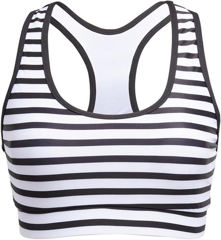 Holipick Women's Sports Bra Bikini Tops Racerback Swim Top Scoop Neck Bathing Suits Top Modest Padded Crop Tops Swimsuit Only in Saudi Arabia