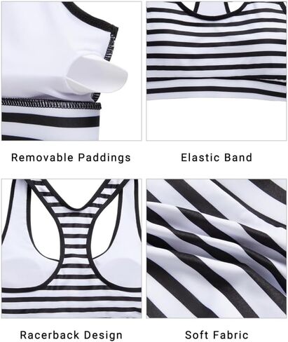 Holipick Women's Sports Bra Bikini Tops Racerback Swim Top Scoop Neck Bathing Suits Top Modest Padded Crop Tops Swimsuit Only in Saudi Arabia