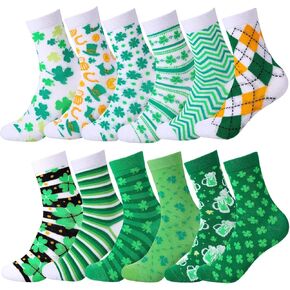 24 Pairs Holiday Socks Valentine's Day St. Patrick's Day Easter Print Socks Cute Soft Gift Socks Bulk for Women Men Girls