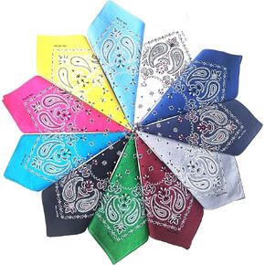 triumphal 100% Cotton bandanas/scarves for Men & Women New Paisley printed 12pcs, Mixed, 22x22 inches in Kuwait
