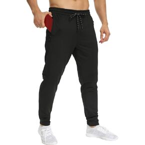بنطلون رياضي رجالي مكون من قطعتين من Jogger Gym، سروال رياضي للتمرين للرجال، بنطال رياضي للجري مع جيوب بسحاب