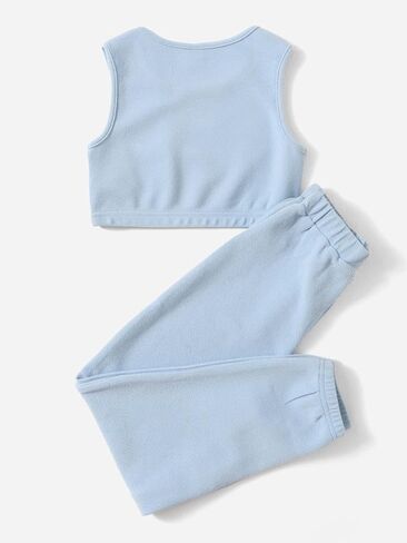 OYOANGLE Girl's 2 Piece Outfits Letter Crop Tank Top and Sweatpants Set Tracksuit in Saudi Arabia