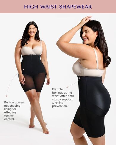 SHAPELLX Shapewear Tummy Control for Women High Waist Slimmer Body Shaper Waist Trainer Butt Lifter Bodysuit Faja Shorts in Kuwait