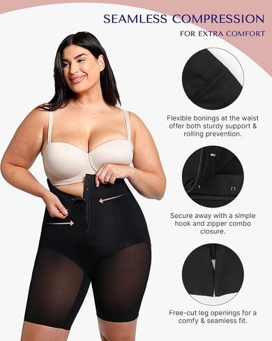 SHAPELLX Shapewear Tummy Control for Women High Waist Slimmer Body Shaper Waist Trainer Butt Lifter Bodysuit Faja Shorts in Kuwait
