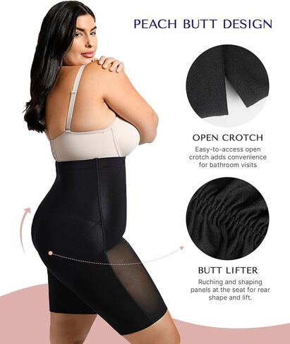 SHAPELLX Shapewear Tummy Control for Women High Waist Slimmer Body Shaper Waist Trainer Butt Lifter Bodysuit Faja Shorts in Kuwait