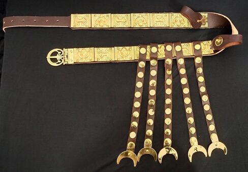 SHE - WOLF ROMAN CINGULUM BELT | MATERIAL : BRASS COATED PLATES | TOTAL LENGTH : 50 INCHES | MADE BY : MEDIEVAL KNIGHTS | in Saudi Arabia