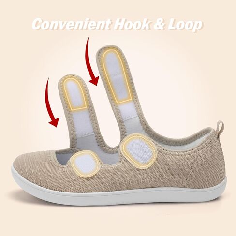 Besroad Womens Walking Shoes Wide Diabetic Shoes Adjustable Barefoot Casual Sneakers Breathable Zero Drop Arthritis Edema Sneakers Indoor Outdoor in Saudi Arabia