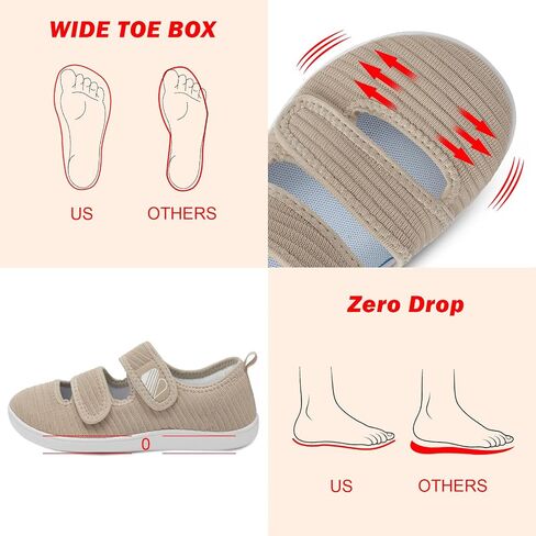 Besroad Womens Walking Shoes Wide Diabetic Shoes Adjustable Barefoot Casual Sneakers Breathable Zero Drop Arthritis Edema Sneakers Indoor Outdoor in Saudi Arabia