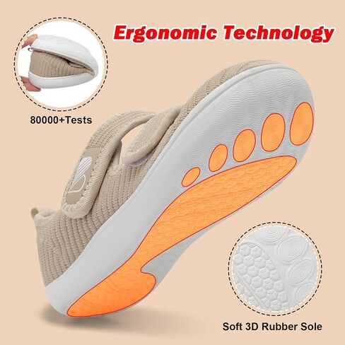 Besroad Womens Walking Shoes Wide Diabetic Shoes Adjustable Barefoot Casual Sneakers Breathable Zero Drop Arthritis Edema Sneakers Indoor Outdoor in Saudi Arabia