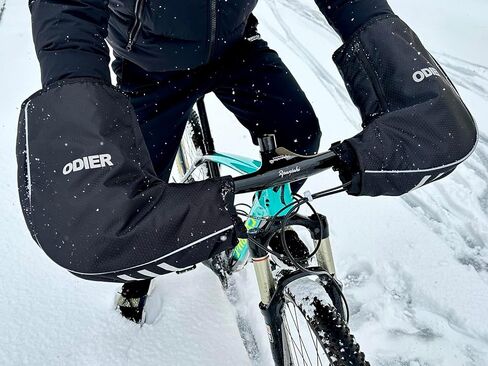 ODIER دراجة المقود قفازات الصوف بطانة الشتاء الدهون دراجة القفازات المتطرفة الطقس البارد دراجة نارية ركاب الدراجة Pogies مقاوم للماء in Kuwait