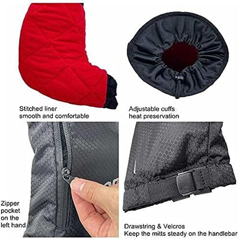 ODIER دراجة المقود قفازات الصوف بطانة الشتاء الدهون دراجة القفازات المتطرفة الطقس البارد دراجة نارية ركاب الدراجة Pogies مقاوم للماء in Kuwait