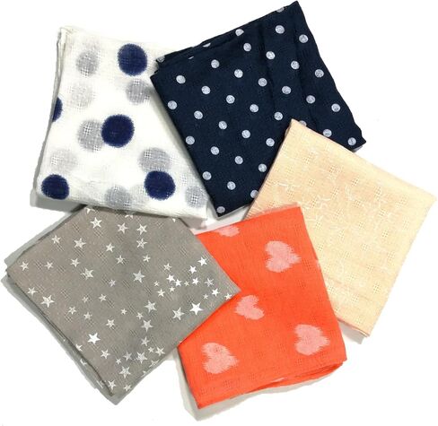 Shanlin Unisex Cotton Square Scarves 24x24 5-Pack Bundles in Kuwait