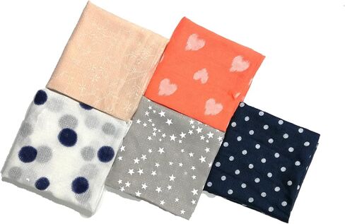 Shanlin Unisex Cotton Square Scarves 24x24 5-Pack Bundles in Kuwait