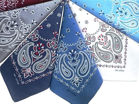 triumphal 100% Cotton bandanas/scarves for Men & Women New Paisley printed 12pcs, Mixed, 22x22 inches in Kuwait