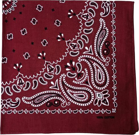 triumphal 100% Cotton bandanas/scarves for Men & Women New Paisley printed 12pcs, Mixed, 22x22 inches in Kuwait