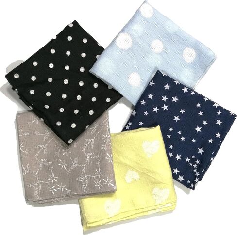 Shanlin Unisex Cotton Square Scarves 24x24 5-Pack Bundles in Kuwait