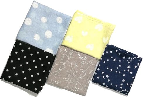Shanlin Unisex Cotton Square Scarves 24x24 5-Pack Bundles in Kuwait