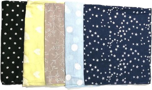 Shanlin Unisex Cotton Square Scarves 24x24 5-Pack Bundles in Kuwait