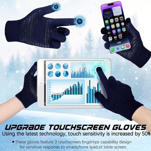 Newcotte 4 Pair Winter Gloves for Men Women Touch Screen Texting Warm Gloves Anti Slip Thermal Gloves in Saudi Arabia