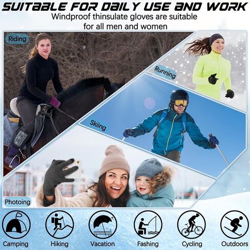 Newcotte 4 Pair Winter Gloves for Men Women Touch Screen Texting Warm Gloves Anti Slip Thermal Gloves in Saudi Arabia